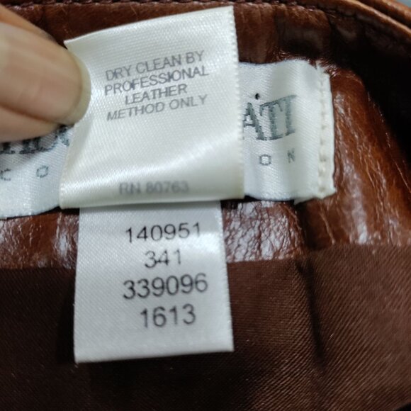 Hugo Buscati100% Leather Antique 70s Style Brown A-Line Wrap Mini Skirt Size 6 - Picture 10 of 16